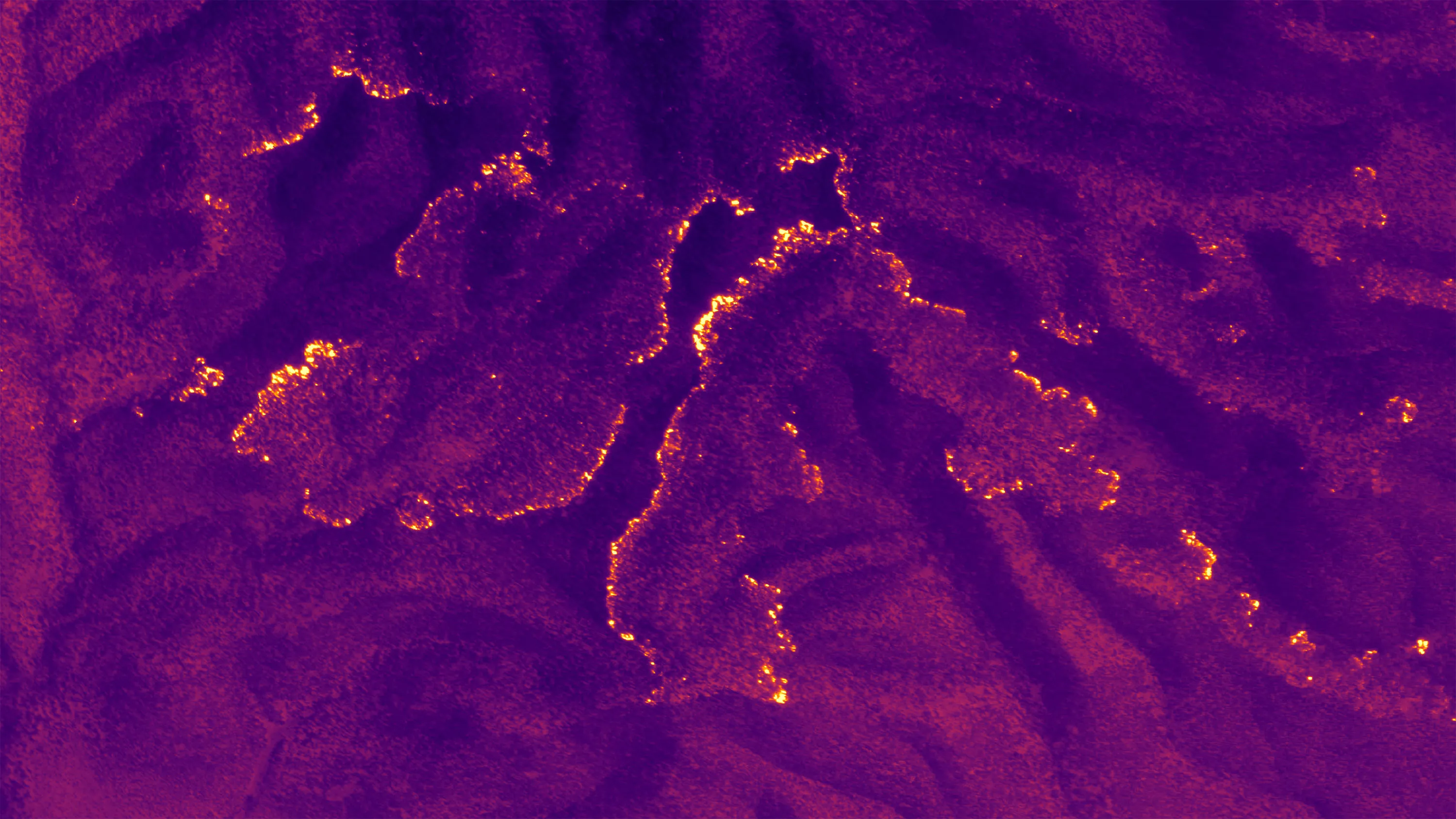 LWIR thermal imagery showing heat signatures